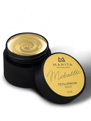 MANITA Professional Гель-краска METALLIC GOLD с липким слоем 5 мл. MANITA Professional Гель-краска METALLIC GOLD с липким слоем 5 мл.