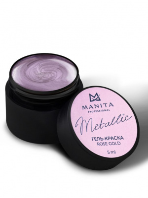 MANITA Professional Гель-краска METALLIC ROSE GOLD с липким слоем 5 мл. MANITA Professional Гель-краска METALLIC ROSE GOLD с липким слоем 5 мл.