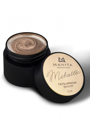 MANITA Professional Гель-краска METALLIC BRONZE с липким слоем 5 мл. MANITA Professional Гель-краска METALLIC BRONZE с липким слоем 5 мл.