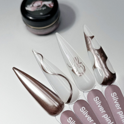 MOOZ Metal gel Silver pink гель-краска розовая 5 г. MOOZ Metal gel Silver pink гель-краска розовая 5 г.