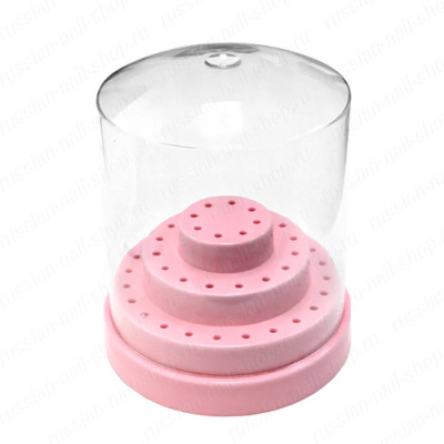 Подставка для фрез круглая (3 уровня) Розовая Pink на 48 шт. G-96-P Подставка для фрез круглая (3 уровня) Розовая Pink на 48 шт. G-96-P