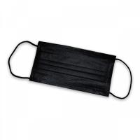Маска одноразовая трехслойная черная в пакете 50 шт./уп.
