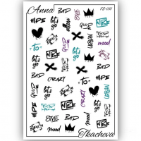 Слайдеры с надписями для ногтей TS-031