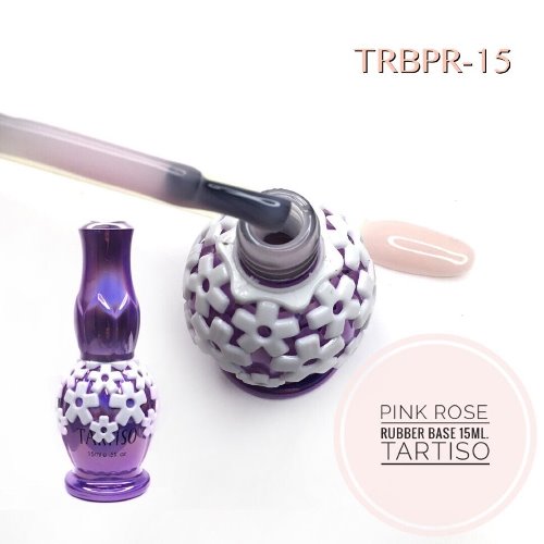 TARTISO Каучуковая база RUBBER BASE PINK ROSE TRBPR-15 15 мл.