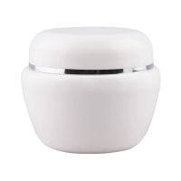 Баночка для геля белая с серебряным ободком 50 г.