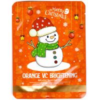 Mavellin Осветляющая тканевая маска для лица в новогоднем дизайне Orange VC Brightening Nourish Facial Mask 25 г.