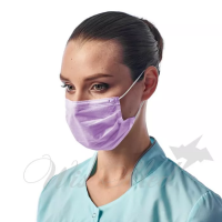 Маска одноразовая трехслойная сиреневая в пакете 50 шт./уп.