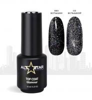 ALL STAR Верхнее покрытие прозрачное с серебристым шиммером Glamour 10 мл.