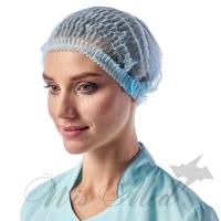 Шапочка Шарлотта, голубая, нетканая 10 шт./уп.