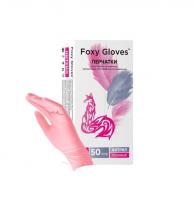 Перчатки нитриловые FOXY GLOVES розовые размер S 50 пар (100 штук)