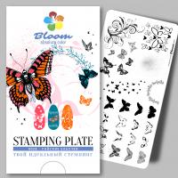 Bloom Пластина для стемпинга 028 Райские бабочки