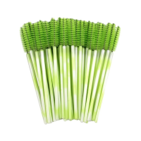 Щеточки для бровей и ресниц двухцветные зеленые 50 шт.