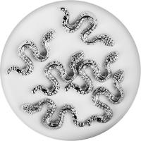 IRISK Декор для объемного дизайна в баночке 002 Змея серебро 6 шт.