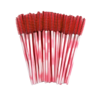 Щеточки для бровей и ресниц двухцветные красные 50 шт.