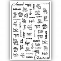 Слайдеры с надписями для ногтей TS-025