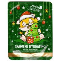 Mavellin Тканевая маска для лица с экстрактом водорослей в новогоднем дизайне Seaweed Hydrating Facial Mask 25 г.