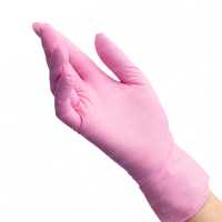 BENOVY перчатки нитриловые текстурированные на пальцах размер L Розовые 100 шт./уп.