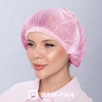 ONE TOUCH Шапочка Шарлотка Спанбонд Розовый 100 шт./уп. 04-670