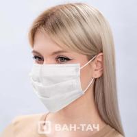 ONE TOUCH Маска 3-х слойная на резинках Белая Эконом 50 шт./уп. 05-298