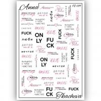 Слайдеры с надписями для ногтей TS-079