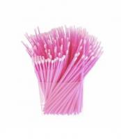 Микробраши для ресниц в пакете розовые 100 шт.