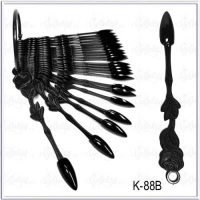 Ногти-планшет фигурный 24 шт. черный K-88B