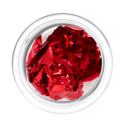 IRISK Фольга отрывная цветная Поталь в баночке 008 красная