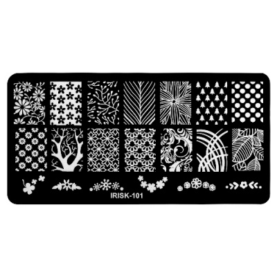 IRISK Трафарет для стемпинга металлический 6x12 см. П557-11 (101)
