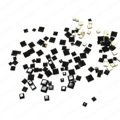 Дизайн Стразы квадраты микс 14 Черные DSSGM-14