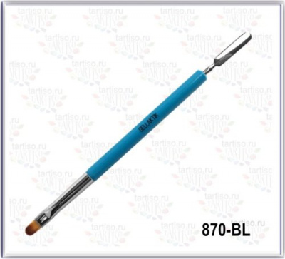 Кисть для геля с лопаточкой GELLAKTIK Голубая 870-BL Кисть для геля с лопаточкой GELLAKTIK Голубая 870-BL