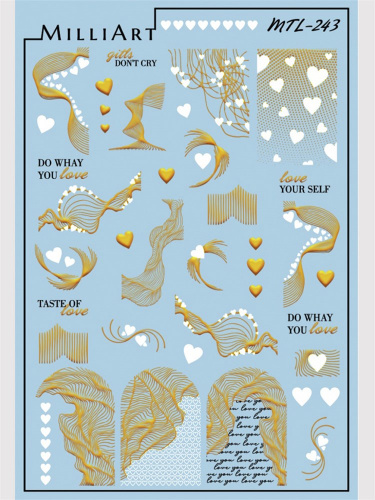 Слайдер-дизайн MilliArt Nails Металл MTL-243