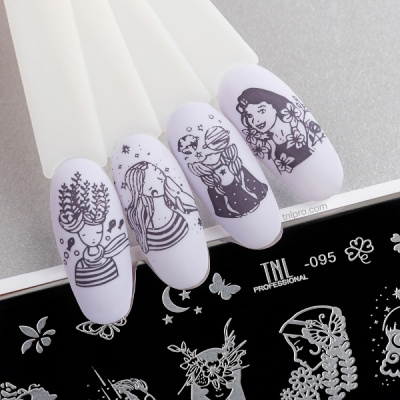 Пластина для стемпинга TNL Premium - woman flower (095) 271928