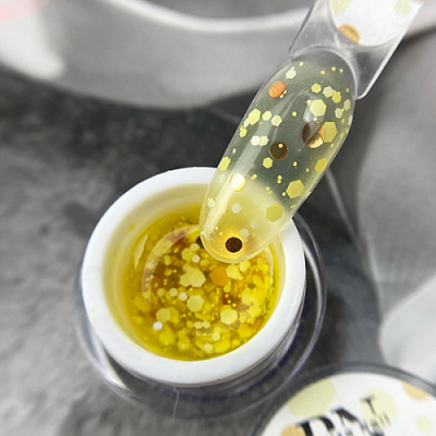 Patrisa Nail Гель для дизайна с крупным глиттером BUBBLE GEL Sunny 5 гр. BD152