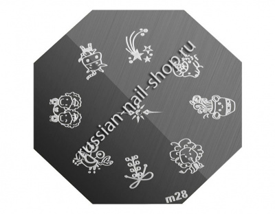 Трафарет с шаблонами для стемпинга (m28)