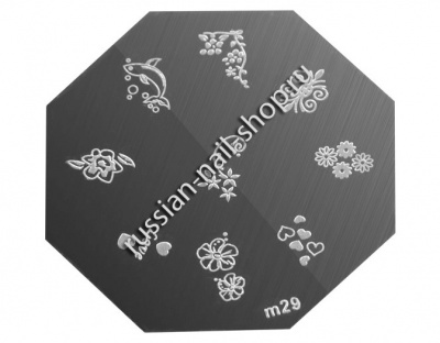 Трафарет с шаблонами для стемпинга (m29)