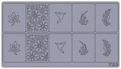 Трафареты для аэрографии на ногтях T23(A16)