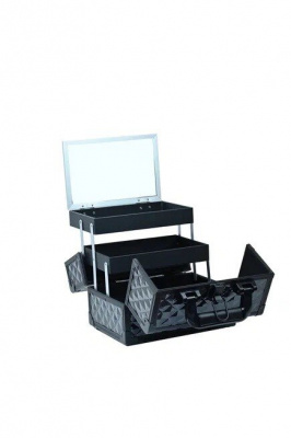 TARTISO Бьюти-кейс ЧЕРНЫЙ с зеркалом 23x16x18 cм. TARTISO Бьюти-кейс ЧЕРНЫЙ с зеркалом 23x16x18 cм.