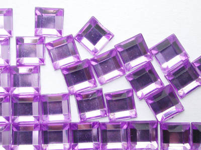 Стразы - Квадрат, светло-фиолетовые 8 мм. (Y1CL91C) 25 шт./банка