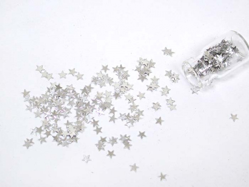 Глиттер Y1BK40 серебренные звезды
