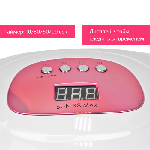 Лампа UV/LED Sun X8 MAX 150W розовая