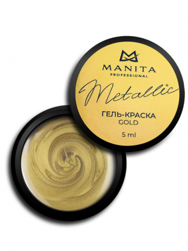MANITA Professional Гель-краска METALLIC GOLD с липким слоем 5 мл.