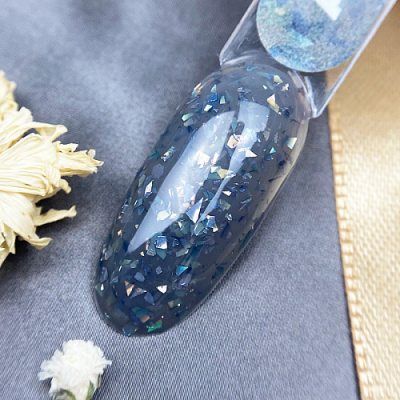 Patrisa Nail POTAL Atmos base каучуковая серая база с черной поталью 8 мл. B523 Patrisa Nail POTAL Atmos base каучуковая серая база с черной поталью 8 мл. B523