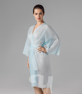 ЧИСТОВЬЕ Халат-кимоно с рукавами SMS (люкс) голубой 5 шт./уп. 02-190