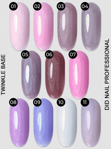 DidNail Professional Камуфлирующая база с шиммером Twinkle Base 5 10 мл.