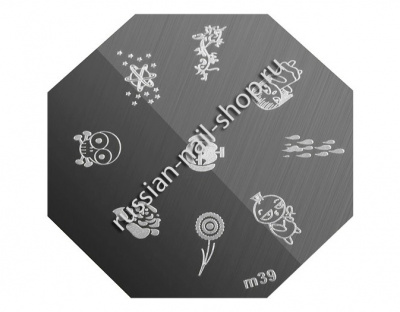 Трафарет с шаблонами для стемпинга (m39)