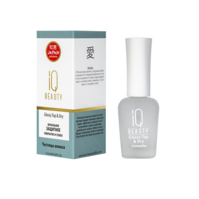 IQ Beauty Зеркальное защитное покрытие и сушка Glossy Top and Dry 12,5 мл. IQ Beauty Зеркальное защитное покрытие и сушка Glossy Top and Dry 12,5 мл.