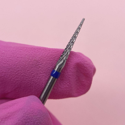 KristallNails, Твердосплавная фреза Игла фиссурная Средняя (Синяя) 31013