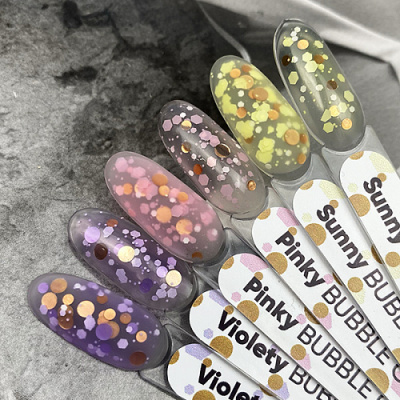 Patrisa Nail Гель для дизайна с крупным глиттером BUBBLE GEL Sunny 5 гр. BD152
