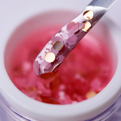 Patrisa Nail Гель для дизайна с крупным глиттером BUBBLE GEL Pinky 5 гр. BD153