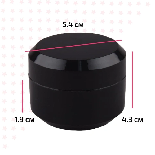 Баночка для геля черная 30 г. (усеченная крышка)